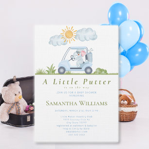 Invitation Little Putter Golfeur Aquarelle Baby Shower de Gol