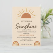Invitation Little Ray of Boho Sunshine – Baby Shower  (Debout devant)