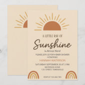 Invitation Little Ray of Boho Sunshine – Baby Shower  (Devant / Derrière)