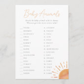 Invitation Little Ray of Sunshine Baby Animals Jeu (Devant)