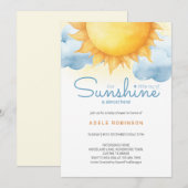 Invitation Little Ray of Sunshine Baby Boy Shower (Devant / Derrière)