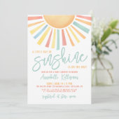 Invitation Little Ray Of Sunshine Baby Shower (Debout devant)
