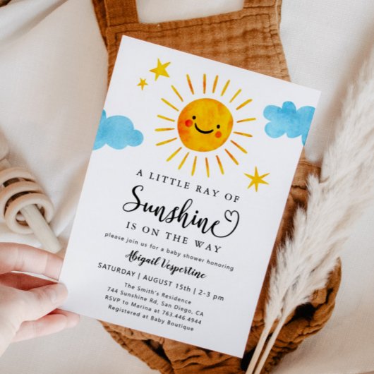 Invitation Little Ray of Sunshine Baby shower