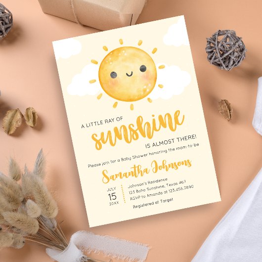 Invitation Little Ray of Sunshine Baby Shower
