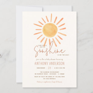 Invitation Little Ray Of Sunshine Baby shower Neutre Pour Les