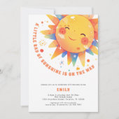 Invitation Little Ray of Sunshine Baby shower rétro (Devant)
