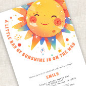 Invitation Little Ray of Sunshine Baby shower rétro