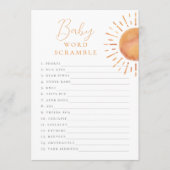 Invitation Little Ray of Sunshine Baby Word Scramble Jeu (Devant)