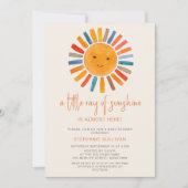 Invitation Little Ray of Sunshine Boho Baby Shower (Devant)