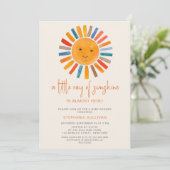 Invitation Little Ray of Sunshine Boho Baby Shower (Debout devant)
