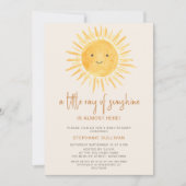 Invitation Little Ray of Sunshine Boho Baby shower (Devant)