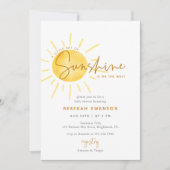 Invitation Little Ray of Sunshine Boho Baby shower (Devant)
