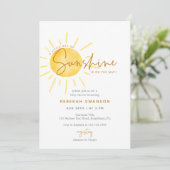 Invitation Little Ray of Sunshine Boho Baby shower (Debout devant)