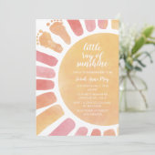 Invitation Little Ray of Sunshine Boho Baby shower (Debout devant)