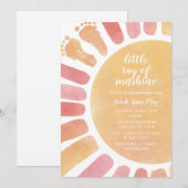 Invitation Little Ray of Sunshine Boho Baby shower (Devant / Derrière)