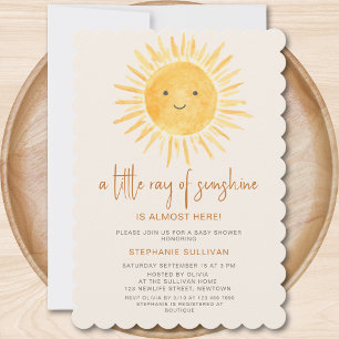 Invitation Little Ray of Sunshine Boho Baby shower