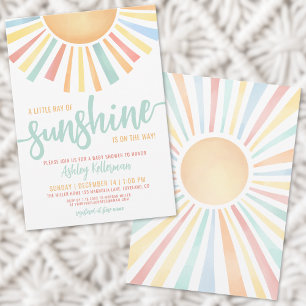 Invitation Little Ray Of Sunshine Boho Baby shower