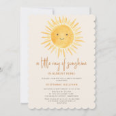 Invitation Little Ray of Sunshine Boho Baby shower (Devant)