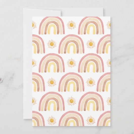 Invitation Little Ray of Sunshine Boho Baby shower arc-en-cie (Dos)