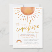 Invitation Little Ray of Sunshine Boho Baby shower arc-en-cie (Devant)