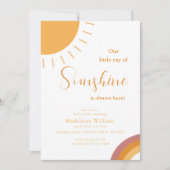 Invitation Little Ray of Sunshine Boho Baby shower arc-en-cie (Devant)