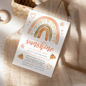 Invitation Little Ray Of Sunshine Boho Rainbow Baby shower