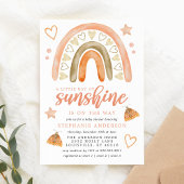 Invitation Little Ray Of Sunshine Boho Rainbow Baby shower
