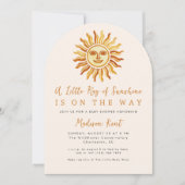 Invitation Little Ray of Sunshine Boho Sun Photo Baby Shower (Devant)