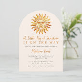 Invitation Little Ray of Sunshine Boho Sun Photo Baby Shower (Debout devant)