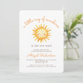 Invitation Little Ray of Sunshine Cute Baby shower (Debout devant)