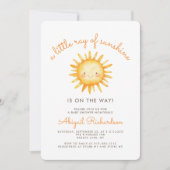 Invitation Little Ray of Sunshine Cute Baby shower (Devant)