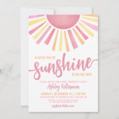Invitation Little Ray Of Sunshine Girl Baby shower (Devant)