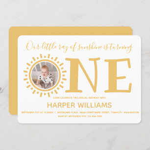 Invitation Little Ray of Sunshine Photo Baby Premier annivers