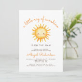 Invitation Little Ray of Sunshine QR Code Baby Shower (Debout devant)