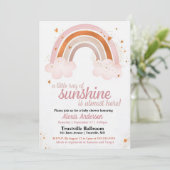 Invitation Little Ray of Sunshine Rainbow Baby shower (Debout devant)