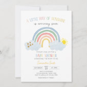 Invitation Little Ray of Sunshine Rainbow Baby shower (Devant)