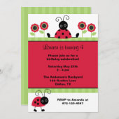 Invitation Little Red Ladybugs (Devant / Derrière)