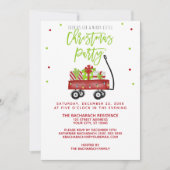 Invitation Little Red Wagon Russe Noël Party (Devant)