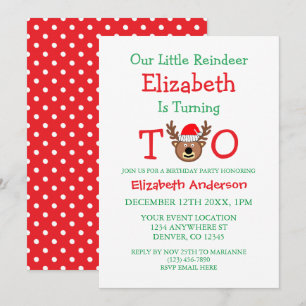 Invitation Little Reindeer 2e anniversaire