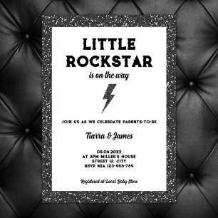 Invitation Little Rockstar Sur Le Chemin Baby shower Rock