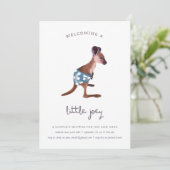 Invitation Little Roo dans aqua (texte personnalisé) (Debout devant)
