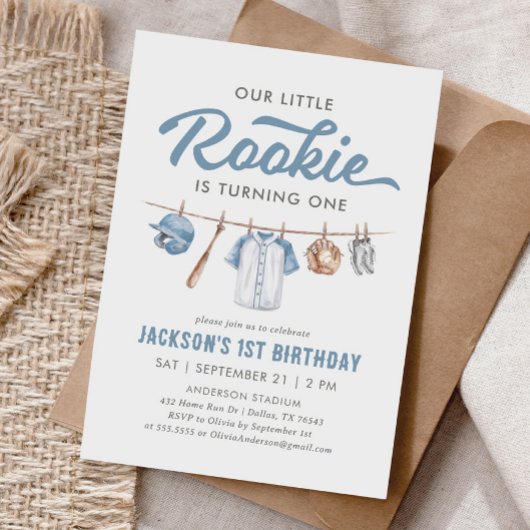 Invitation Little Rookie Baseball 1er anniversaire