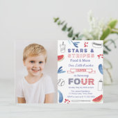 Invitation Little Rookie Baseball 4th Birday Party Photo (Debout devant)