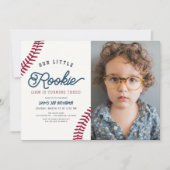 Invitation Little Rookie Baseball Boy Photo Anniversaire (Devant)