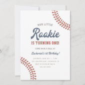 Invitation Little Rookie Baseball Boys 1ère fête d'anniversai (Devant)
