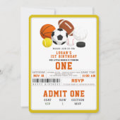 Invitation Little Rookie Sports 1st Birthday | Fun All-Star (Devant)