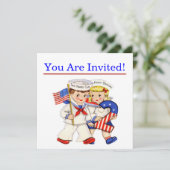 Invitation Little Sailor Twins 2ème anniversaire (Debout devant)