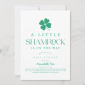 Invitation Little Shamrock Modern Baby Shower (Devant)