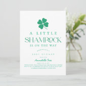 Invitation Little Shamrock Modern Baby Shower (Debout devant)