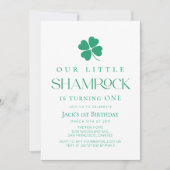 Invitation Little Shamrock Modern Boy 1st Birthday (Devant)